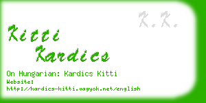 kitti kardics business card